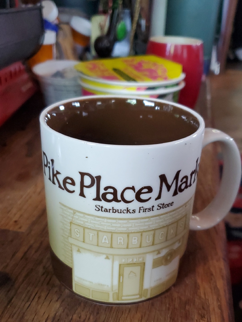 Starbucks Ceramic Mug in Cream with Melusine the Siren Emblem and Pike Place Mar - Picture 9 of 12